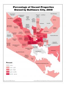 Percentage of Vacant Properties Owned by Baltimore City (2019)