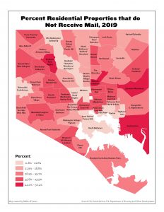 Percent Residential Properties that do Not Receive Mail (2019)