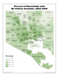 Percent of Households with No Vehicle Available