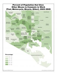Percent of Population that Uses Other Means to Commute to Work (Taxi, Motorcycle, Bicycle, Other)