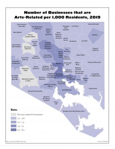 Number of Businesses that are Arts-Related per 1,000 Residents (2019)