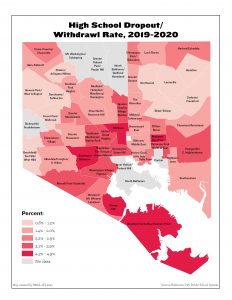 High School Dropout/Withdrawl Rate (2019-2020)