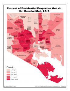 Percent of Residential Properties that do Not Receive Mail (2019)