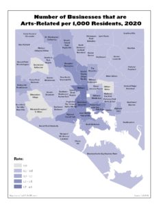 Number of Businesses that are Arts-Related per 1,000 Residents (2020)