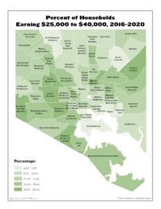 Percent of Households Earning $25,000 to $40,000 (2020)