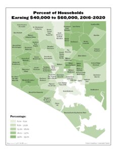 Percent of Households Earning $40,000 to $60,000 (2020)